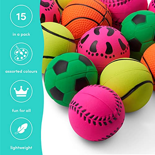 THE TWIDDLERS - 15 Soft Rubber Toy Balls, 6cm Vibrant Colours for Interactive Kids Play and Small Dogs, Throw Fetch Ball Game, Perfect Stocking Fillers - Image 6