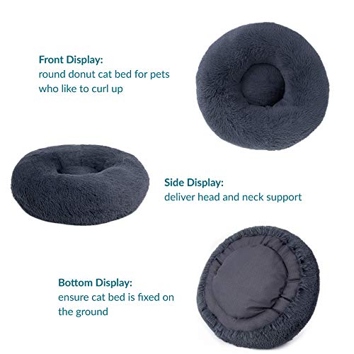 Bedsure Calming Dog Bed - Fluffy Orthopedic Dog Crate Mattress Washable with Anti Slip Bottom, Cat Anxiety Pillow Cushion for Large Medium Small Pets, Grey, 104x74x8cm/89x58x8cm/74x53x8cm/61x45x7cm - Image 6