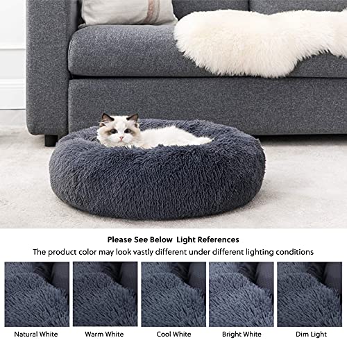 Bedsure Calming Dog Bed - Fluffy Orthopedic Dog Crate Mattress Washable with Anti Slip Bottom, Cat Anxiety Pillow Cushion for Large Medium Small Pets, Grey, 104x74x8cm/89x58x8cm/74x53x8cm/61x45x7cm - Image 8
