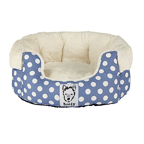 Bunty Deep Dream Polka Dot Soft Fur Fleece Dog Bed Washable Pet Basket Mat Cushion - Image 3