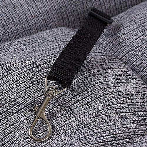 Bunty Travel Dog Puppy Bed Soft Washable Car Vehicle Seat Cushion Booster Protector Warm Luxury Grey Fabric Pet Basket with Seat Belt Loops, Made in the UK, Grey - Image 4