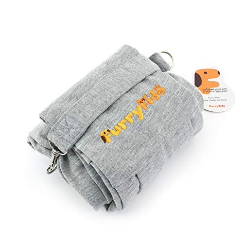 FurryFido puppy carrier sling, Reversible puppy carrier for Dogs/Cats/Bunny under 13lbs, Extra Safety pet sling with Collar Latch and Loop (Grey) - Image 5