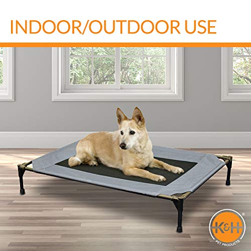 K&H PET PRODUCTS Cooling Elevated Dog Bed Outdoor Raised Dog Bed with Washable Breathable Mesh, Dog Cot Bed No-Slip Rubber Feet, Portable Dog Cot Indoor Outdoor Dog Bed, Large Gray/Black Mesh - Image 6