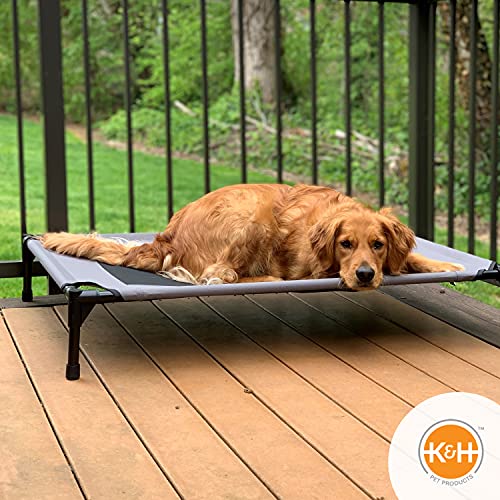 K&H PET PRODUCTS Cooling Elevated Dog Bed Outdoor Raised Dog Bed with Washable Breathable Mesh, Dog Cot Bed No-Slip Rubber Feet, Portable Dog Cot Indoor Outdoor Dog Bed, Large Gray/Black Mesh - Image 9