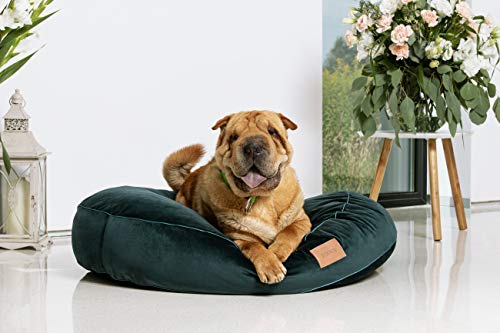 MOOI Crown dog bed made of cuddly velvet fabric, filling made from skin-friendly 100% polyester wadding and balls, machine washable at 30 °C, available in 3 sizes - Image 5
