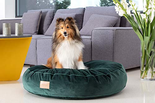 MOOI Crown dog bed made of cuddly velvet fabric, filling made from skin-friendly 100% polyester wadding and balls, machine washable at 30 °C, available in 3 sizes - Image 6