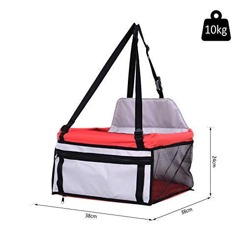 PawHut Dog Cat Puppy Pet Car Booster Seat Travel Carrier Bag Cage Tote Kennel Playpen Easy Folding - Image 3