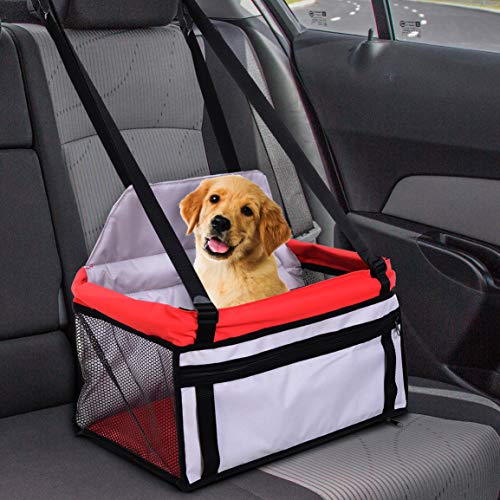 PawHut Dog Cat Puppy Pet Car Booster Seat Travel Carrier Bag Cage Tote Kennel Playpen Easy Folding - Image 4
