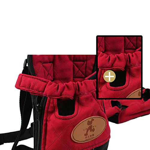 Portable Pet Travel Carrier Dog Backpack Chest Pet Bags Dog Pack Bag Double-shoulder Prothorax Bags Red - Image 3