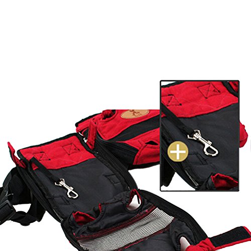 Portable Pet Travel Carrier Dog Backpack Chest Pet Bags Dog Pack Bag Double-shoulder Prothorax Bags Red - Image 5