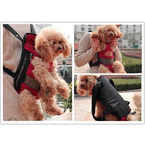 Portable Pet Travel Carrier Dog Backpack Chest Pet Bags Dog Pack Bag Double-shoulder Prothorax Bags Red - Image 7