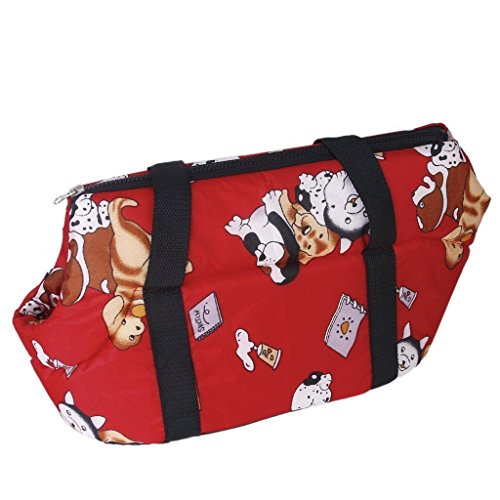 SODIAL (R) Soft Dog Cat Pet Travel Carrier Tote Shoulder Bag Purse Size Small – Red - Image 3