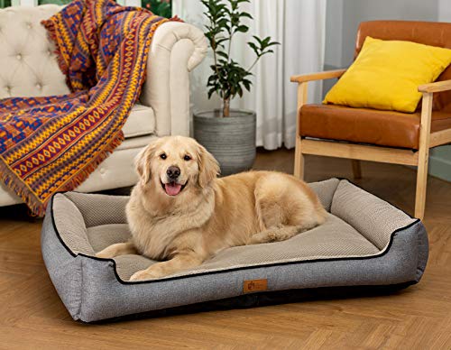 AcornPets B-1503 Deluxe Grey Color Extra Large Dog Bed Cat Pet Pillow Fleece 120 x 90 CM For XL Large Dogs, Using Premium Polyester Fiber and High Count Cotton Fabric, Detachable and Washable - Image 3