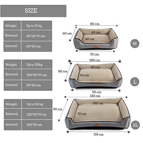 AcornPets B-1503 Deluxe Grey Color Extra Large Dog Bed Cat Pet Pillow Fleece 120 x 90 CM For XL Large Dogs, Using Premium Polyester Fiber and High Count Cotton Fabric, Detachable and Washable - Image 6