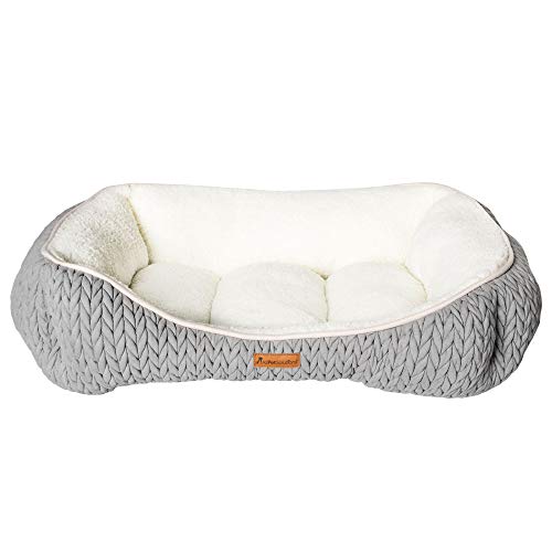 Allpetsolutions Charlie Range Beds - Chunky Knit Design Soft Warm Grey Dog Bed (Large - 75 x 59 x 24cm), L - Image 3