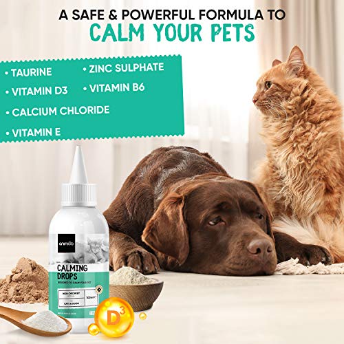 Calming Drops For Dogs & Cats - 100ml - Non-sedative Dog Calming Products for Fireworks, Travel Anxiety, Separation & Stress - Alternative to Hemp Oil or Calming Tablets for Dogs - Add to Food/Treats - Image 5