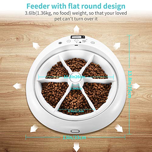 Ankway 6-Meal Automatic Pet Feeders, Dog and Cat Feeder with Programmable Digital Timer and Music, Portion Control & Voice Recording, Dry or Semi-Moist Puppy Kitten Bunny Food Dispenser - Image 4