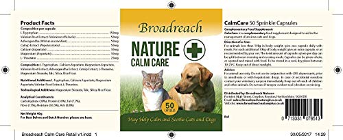 Broadreach Nature + CALM CARE FOR DOGS AND CATS - AWARD WINNING PRODUCT! - Advanced Veterinary formula - Natural Ingredients - to support stress and anxiety- 50 caps - Image 9