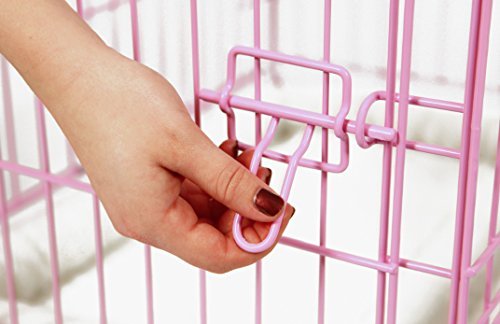 Carlson Pink Secure and Compact Single Door Metal Dog Crate, Small - Image 3