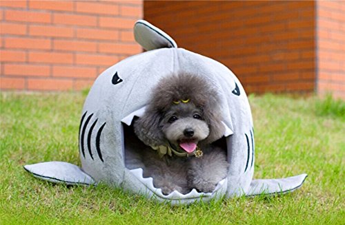 Cat Sister Colorfulhouse Shark Round House Puppy Bed with Pet Bed Mat - Image 3