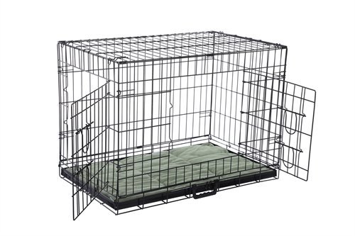 Confidence Pet Deluxe 2 Door Dog Cage Crate with Bed - Image 3