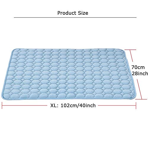 DREAMSOULE XL Pet Cooling Mat, Summer Cats and Dogs Kennel Bed Pad Travel Cool Cushion Pad, 102 x 70cm/40 x 27.5 in, Blue - Image 4