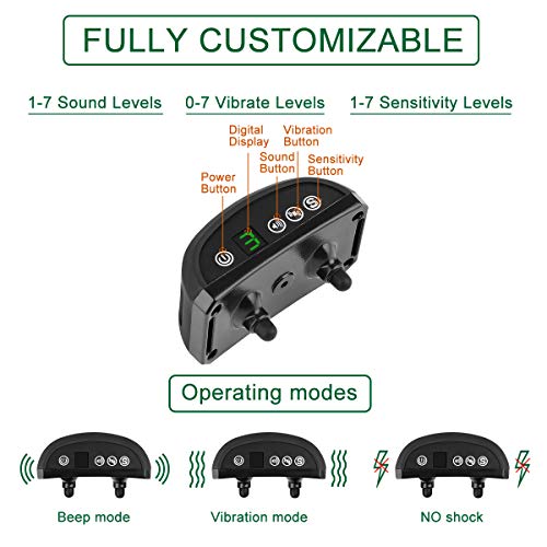 Dog Anti Bark Collar, Supernight Dog Barking Collars Stop Barking with Adjustable Belt Waterproof No Shock Harmless&Humane Training Control Strap, 7 Sensitivity Levels of Sound Vibration for S/M/L Dog - Image 7