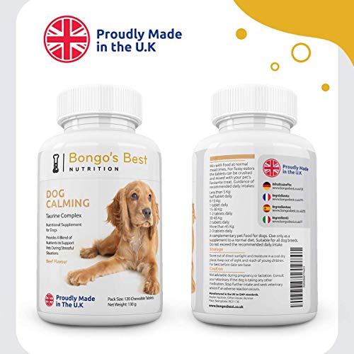 Dog Calming Tablets - Premium Taurine Complex - Natural Relaxing Supplement for Dogs - Helps with Separation Anxiety, Stress, Travel, Motion Sickness & Nervousness - Combats Fear & Aggression - Image 6