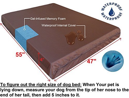 dogbed4less Ultimate Memory Foam Dog Bed, Orthopedic Joint Relief for Small Medium to Extra Large Dogs with Waterproof Liner and Durable Machine Washable Pet Bed Cover - Image 5