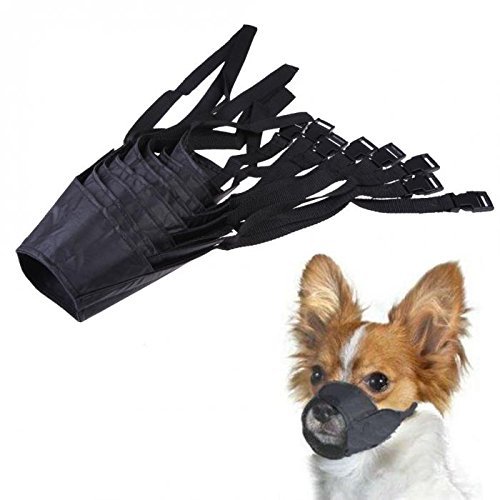Doggie Style Store Black Soft Nylon Dog Puppy Pet Muzzle Bark Mouth Anti Bite Adjustable Comfortable Snout Mask - Image 2