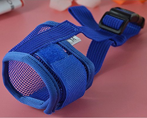 Doggie Style Store Blue Soft Mesh Dog Pet Muzzle Nylon Bark Mouth Anti Bite Adjustable Comfortable Snout Mask - Image 3