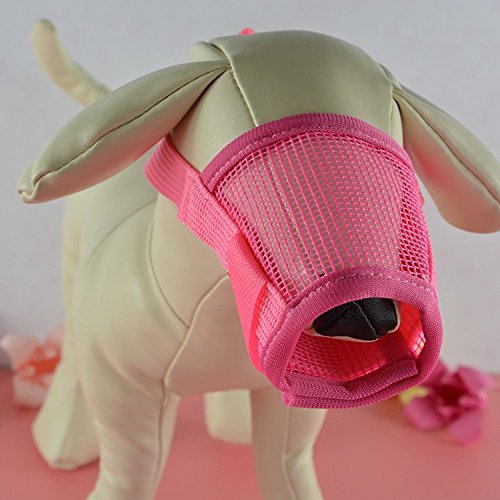 Doggie Style Store Pink Soft Mesh Dog Pet Muzzle Nylon Bark Mouth Anti Bite Adjustable Comfortable Snout Mask - Image 4