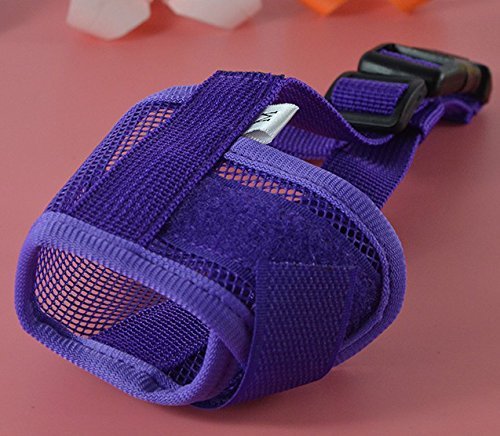 Doggie Style Store Purple Soft Mesh Dog Pet Muzzle Nylon Bark Mouth Anti Bite Adjustable Comfortable Snout Mask - Image 5