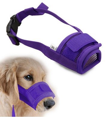 Doggie Style Store Purple Soft Mesh Dog Pet Muzzle Nylon Bark Mouth Anti Bite Adjustable Comfortable Snout Mask - Image 2