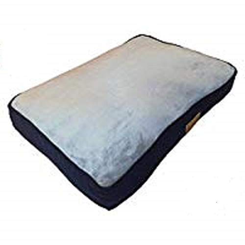 Ellie-Bo Indoor Dog Beds Soft and Washable Dog Crate Mattress Corduroy Sides and Faux Fur Topping Cover Polyester Fiber Filler Fit 30 Inch Cage Size M 71 x 48 x 10cm Dog Bed in Blue and Grey - Image 2