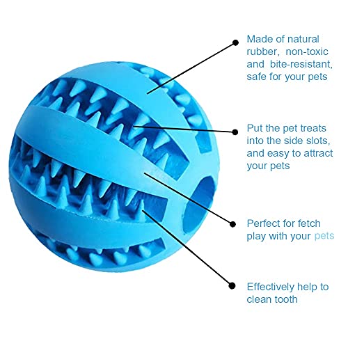Feixun Pets Dog Treat Toy Ball, Rubber Dog Food Ball,Dog Tooth Cleaning Toy Ball, Interactive Dog Toys Pack of 2 - Image 4