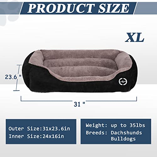 GoFirst Dog Beds Large Washable with Zipper Cover, Orthopedic Dog beds Basket for Medium and Large Dogs, Non-slip Bottom Pet Beds Couch Cushion - Image 3