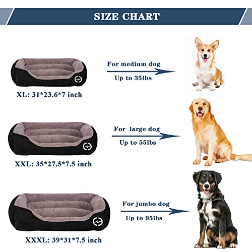 GoFirst Dog Beds Large Washable with Zipper Cover, Orthopedic Dog beds Basket for Medium and Large Dogs, Non-slip Bottom Pet Beds Couch Cushion - Image 5