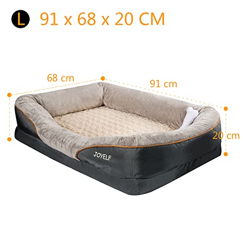 JOYELF Large Memory Foam Dog Bed, Orthopedic Dog Bed & Sofa with Removable Washable Cover and Squeaker Toys as Gift - Image 3