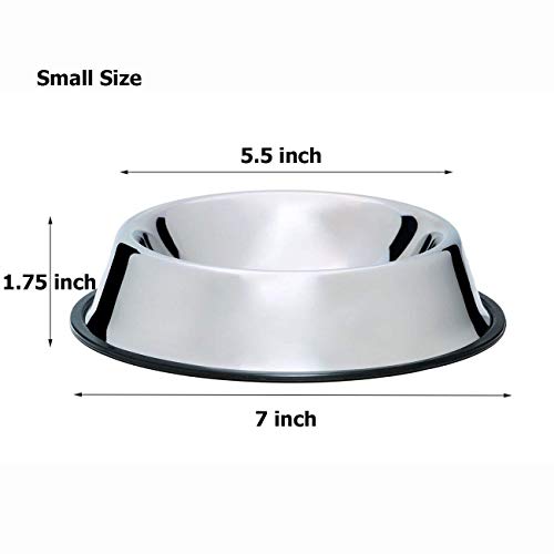 MLife Stainless Steel Dog Bowl with Rubber Base for Small and Medium Dogs, Pets Feeder Bowl and Water Bowl Perfect Choice (set of 2) - Image 3