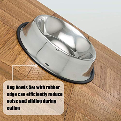MLife Stainless Steel Dog Bowl with Rubber Base for Small and Medium Dogs, Pets Feeder Bowl and Water Bowl Perfect Choice (set of 2) - Image 5