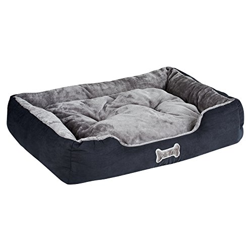 Me & My Black & Grey Large Super Soft Dog Bed - Image 2