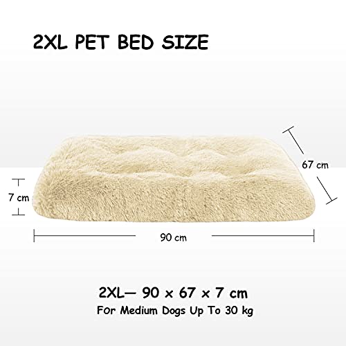 Mirkoo Dog Bed Long Plush Pet Bed, Comfortable Faux Fur Washable Crate Mat with Anti-Slip Backing for Jumbo Large Medium Dogs - Image 3