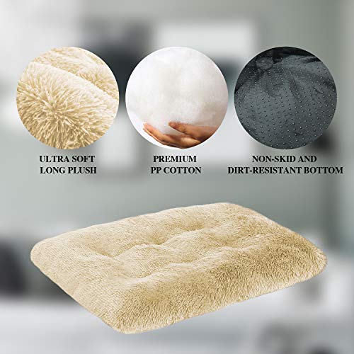 Mirkoo Dog Bed Long Plush Pet Bed, Comfortable Faux Fur Washable Crate Mat with Anti-Slip Backing for Jumbo Large Medium Dogs - Image 5