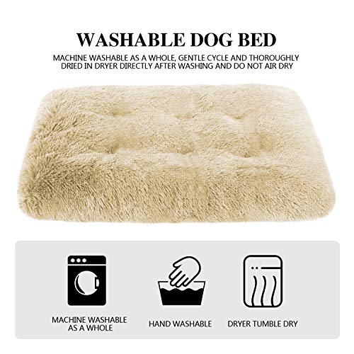 Mirkoo Dog Bed Long Plush Pet Bed, Comfortable Faux Fur Washable Crate Mat with Anti-Slip Backing for Jumbo Large Medium Dogs - Image 7