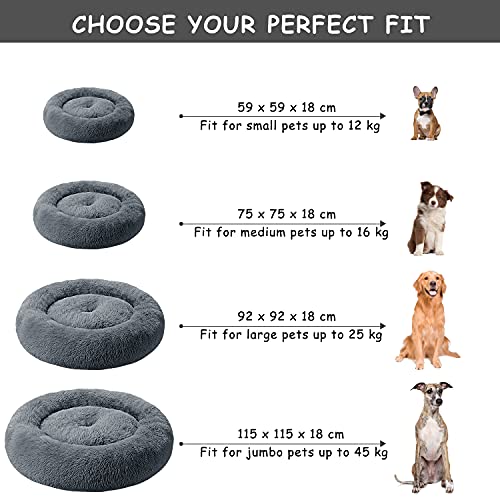 Mirkoo Dog Beds Calming Donut Pet Bed Washable Anti Anxiety Faux Fur Pet Bed, Round Fluffy Plush Dog Bed for Large Medium Small Dogs (L/XL/XXL/XXXL) - Image 4
