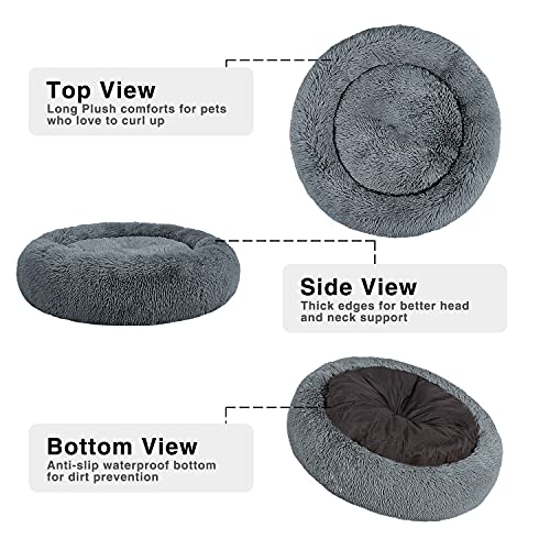 Mirkoo Dog Beds Calming Donut Pet Bed Washable Anti Anxiety Faux Fur Pet Bed, Round Fluffy Plush Dog Bed for Large Medium Small Dogs (L/XL/XXL/XXXL) - Image 5