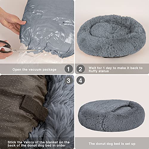 Mirkoo Dog Beds Calming Donut Pet Bed Washable Anti Anxiety Faux Fur Pet Bed, Round Fluffy Plush Dog Bed for Large Medium Small Dogs (L/XL/XXL/XXXL) - Image 6