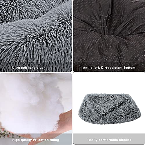 Mirkoo Dog Beds Calming Donut Pet Bed Washable Anti Anxiety Faux Fur Pet Bed, Round Fluffy Plush Dog Bed for Large Medium Small Dogs (L/XL/XXL/XXXL) - Image 7