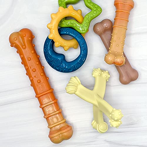 Nylabone Gentle Puppy Dog Teething Chew Toy Rings, Bacon Flavour, Small, for Puppies Up to 11 kg - Image 4